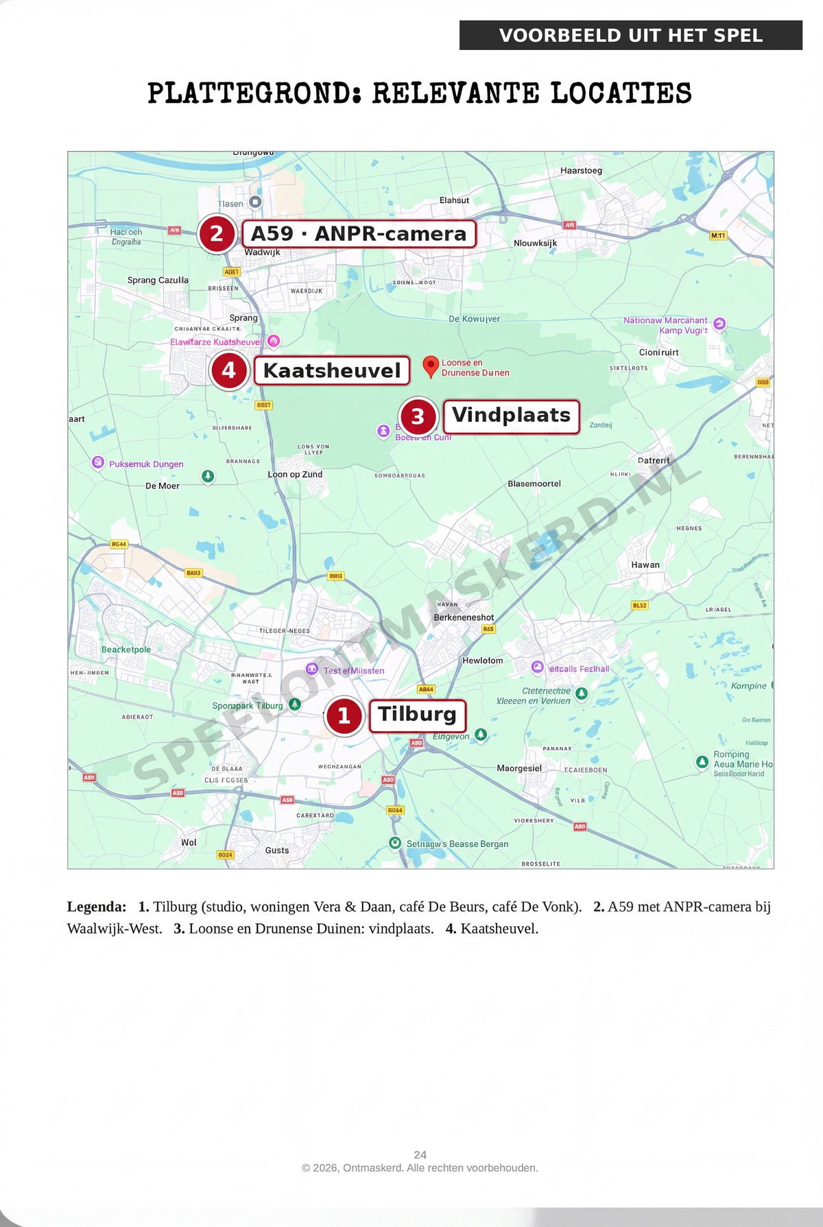 Plattegrond plaats delict, moordspel thuis